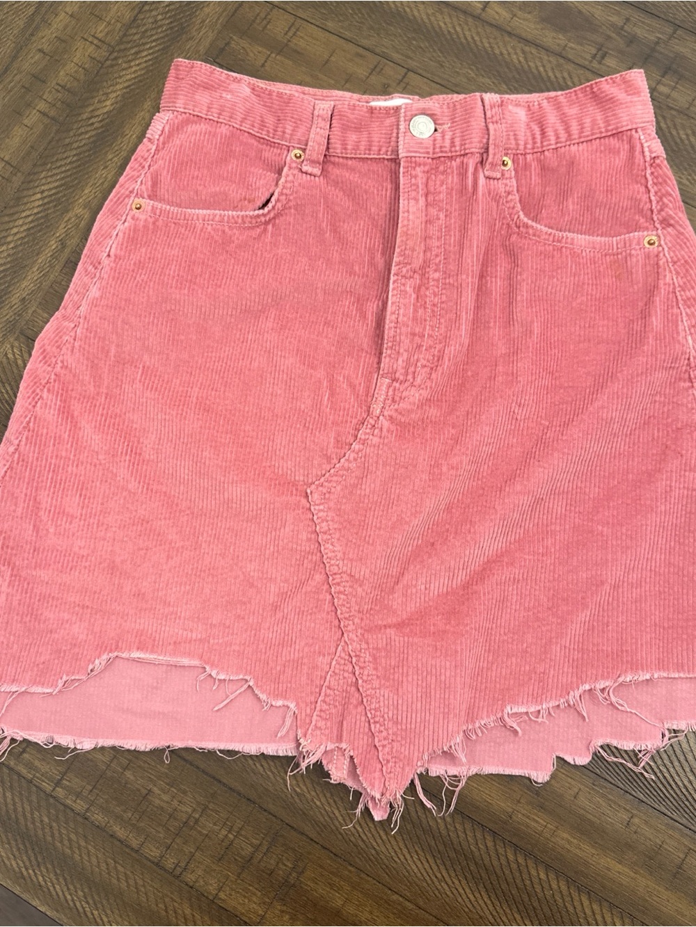Zara Dusty Rose Corduroy Skirt